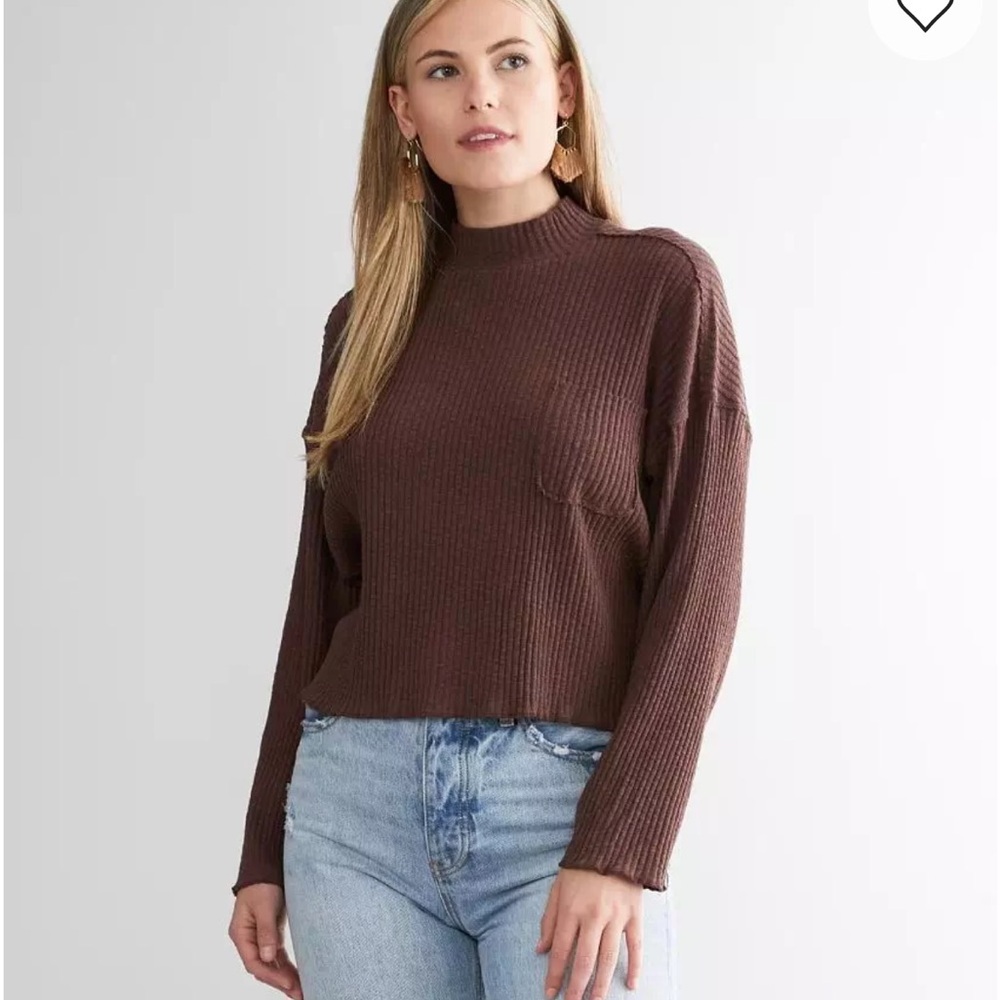 BillaBong Brown Ribbed Knit Sweater
